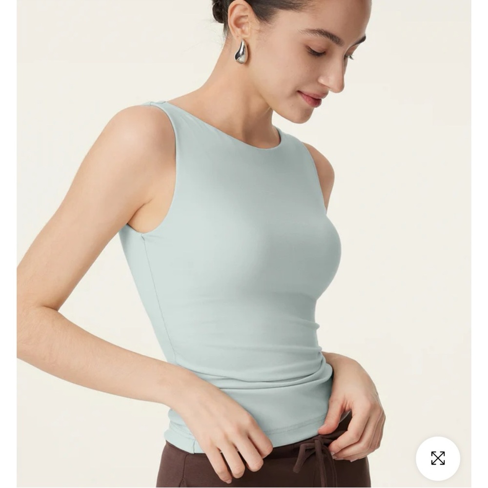OGL Soft Boatneck New Airy Brami Tank Top - Light Azure - Size XS